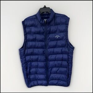 Men’s Callaway Puffer Vest Navy Blue XL Golf Clothes Jacket Full Zip